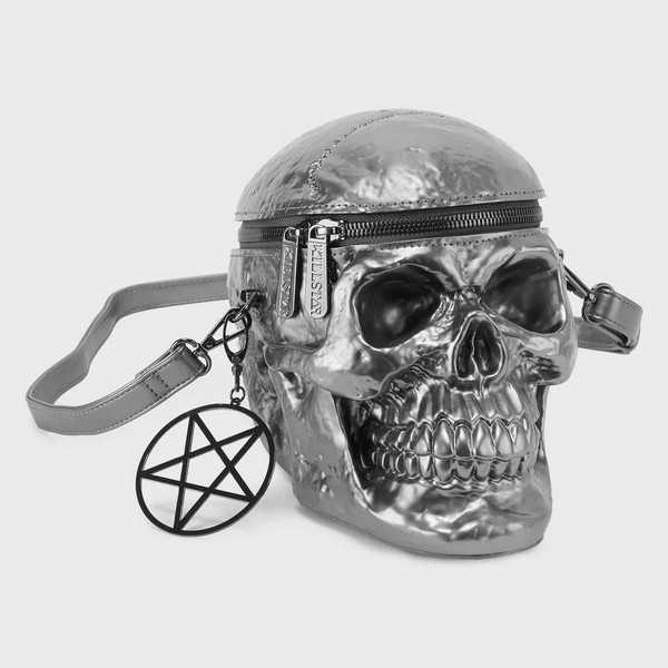 KILLSTAR / Grave Digger Skull Handbag [GUNMETAL 