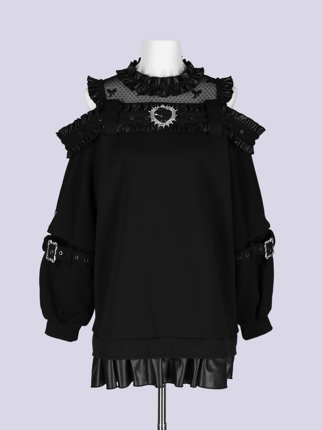 IMVAL / Highneck Off Shoulder Dress［BLK］ - QOOZA
