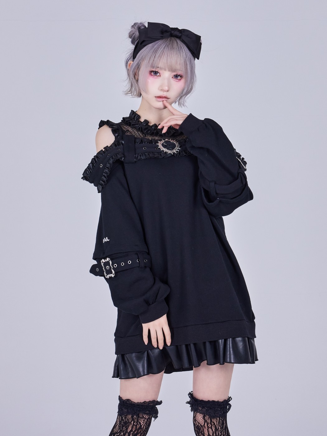 qooza imval オフショルダードレス IMVAL / Highneck Off Shoulder Dress［BLK］ - QOOZA
