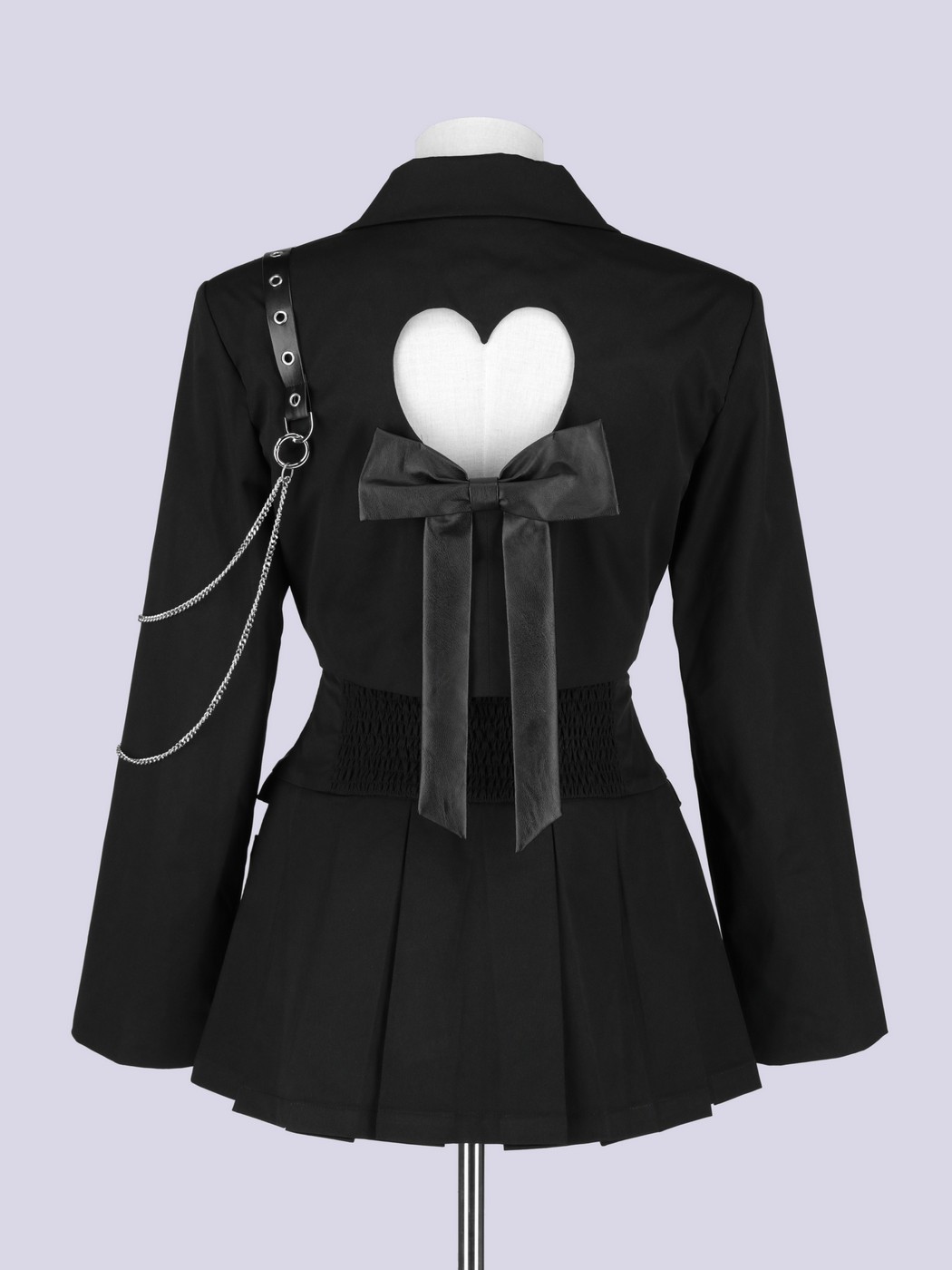 IMVAL / Cut-out Jacket & Skirt Set［BLK］ - QOOZA