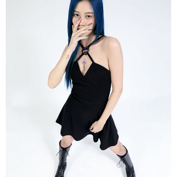 MORPH8NE / LIL'BLACK CROSSED STRAP DRESS ワンピース（UPK13