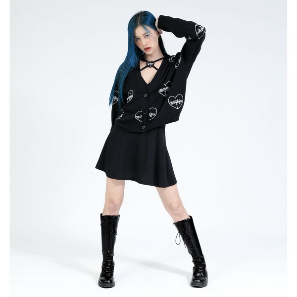 LGB ミニワンピース MORPH8NE / LIL'BLACK CROSSED STRAP DRESS ワンピース（UPK13