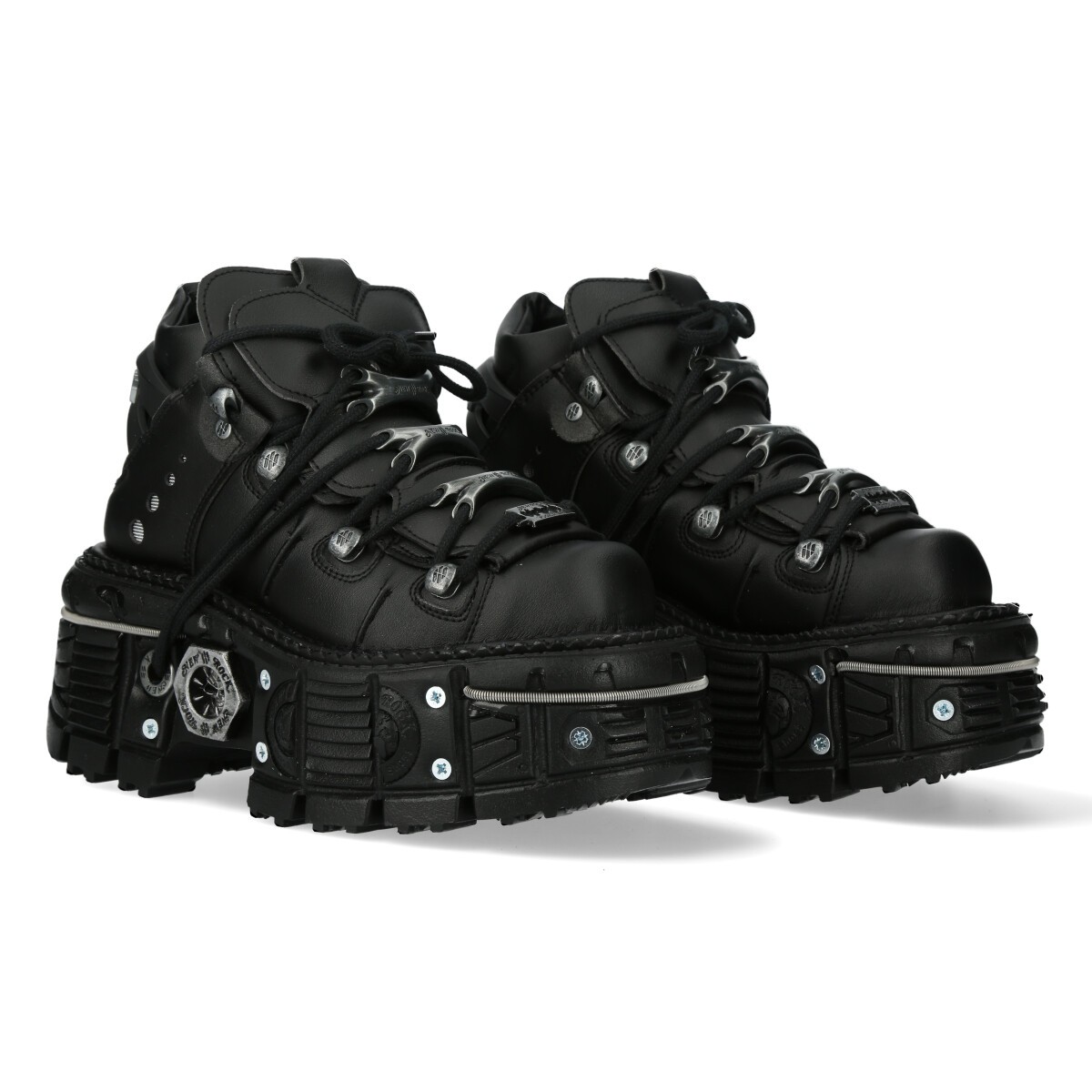 NEW ROCK / ANKLE BOOT BLACK IMPERFECT WITH LACES M-TANK006C-V1