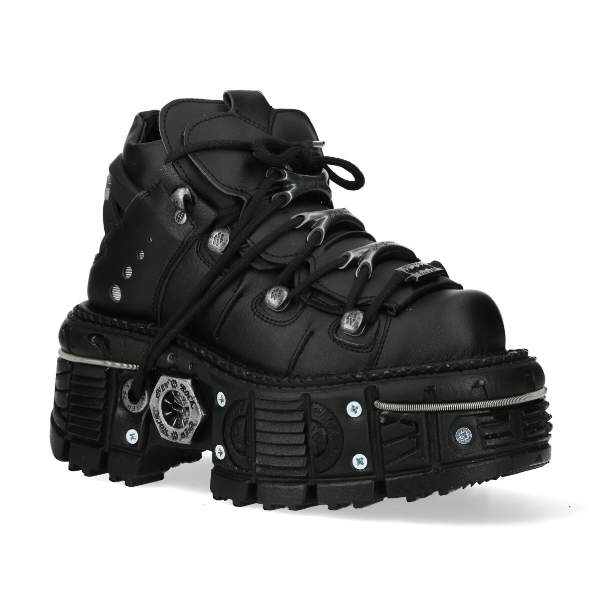 NEW ROCK / ANKLE BOOT BLACK IMPERFECT WITH LACES M-TANK006C-V1