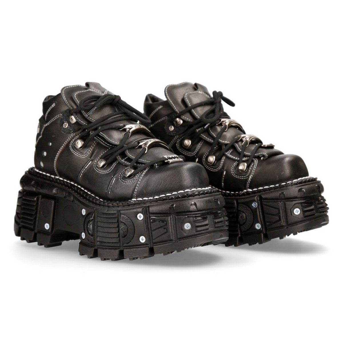 NEW ROCK / ANKLE BOOT BLACK IMPERFECT WITH LACES M-TANK106-C4 