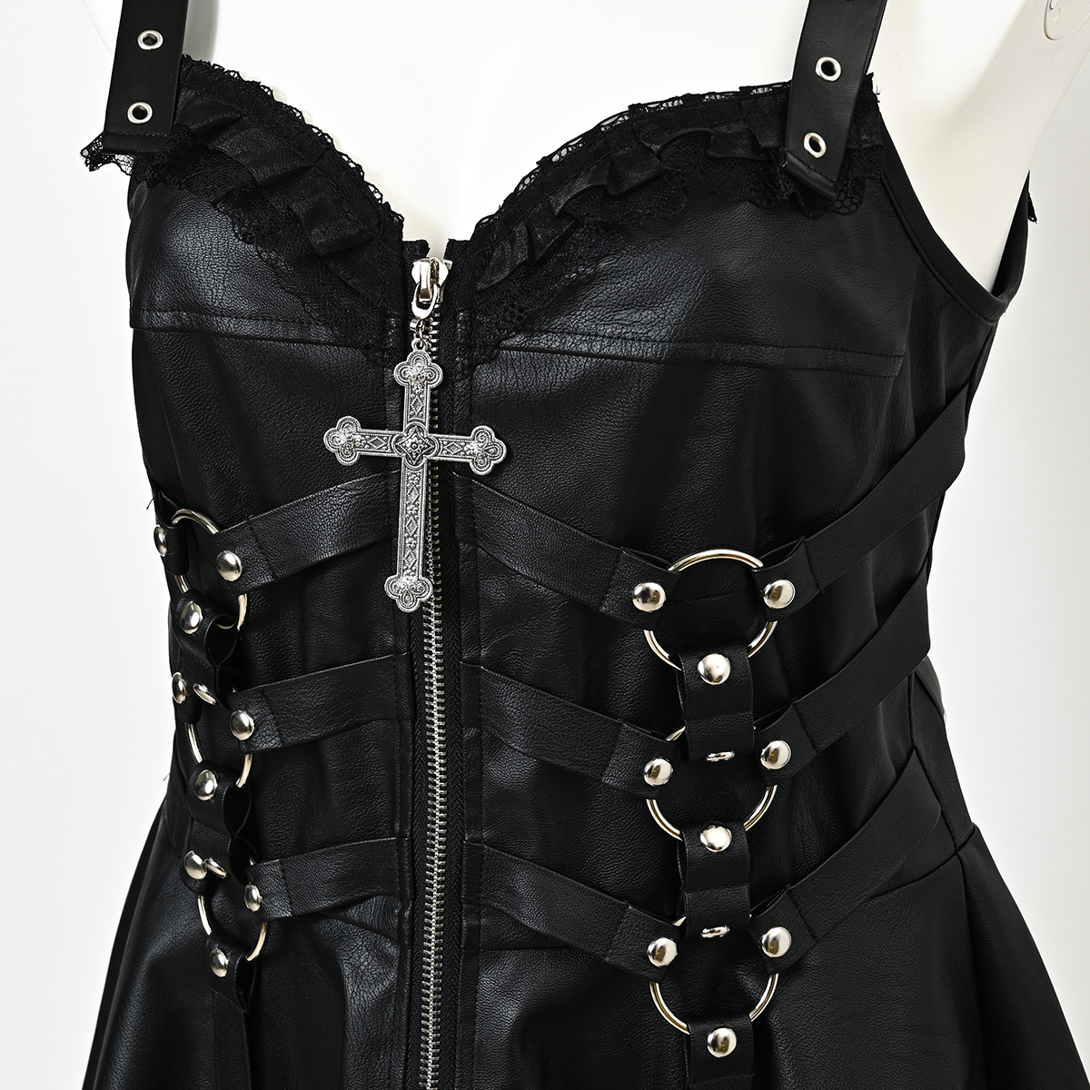 ワンピース QOOZA IMVAL Harness Leather Dress IMVAL / Harness Leather Dress [BLK] - QOOZA