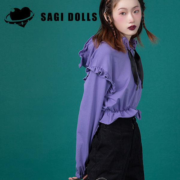 SAGI DOLLS / Frilled purple hoodie パーカー（SG0004） - QOOZA