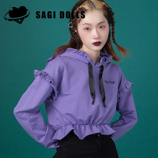 SAGI DOLLS / Frilled purple hoodie パーカー（SG0004） - QOOZA