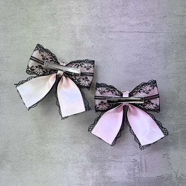 ꫛꫀꪝ✧‧˚Color チロルリボンクリップ＆ヘアゴム୨୧⑅*. VIBGYOR Women ヘアクリップ 「float」カラフル ベロア リボン ヘア