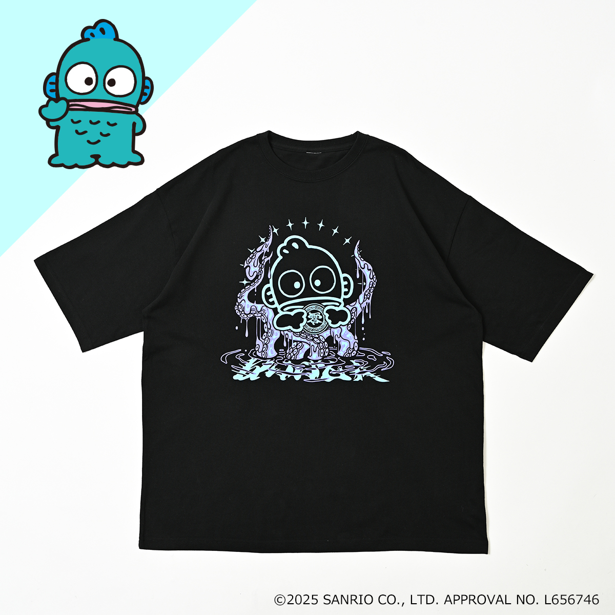 QOOZA×ハンギョドン×東京13零式 / トリプルコラボ TEE［BLK