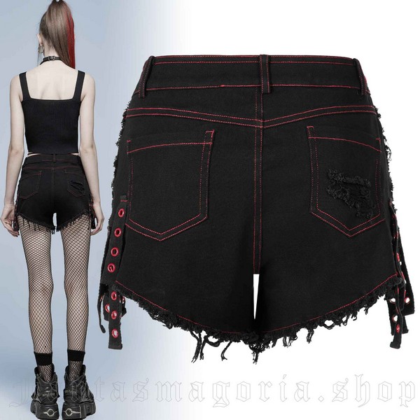 PUNK RAVE (fantas) / CULT OF DESTRUCTION BLACK & RED SHORTS ショートパンツ(WK-487/BK-RD)