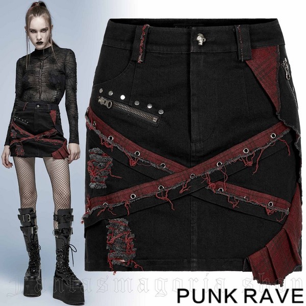 PUNK RAVE (fantas) / MAD GIRL SKIRT スカート（WQ-548/BK-RD） - QOOZA