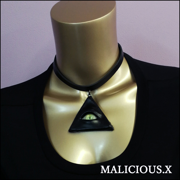 malicious.x チョーカー MALICIOUS.X / CAT EYE CHOKER ［BK×MAGENTA/Cat］ チョーカー（MAL005
