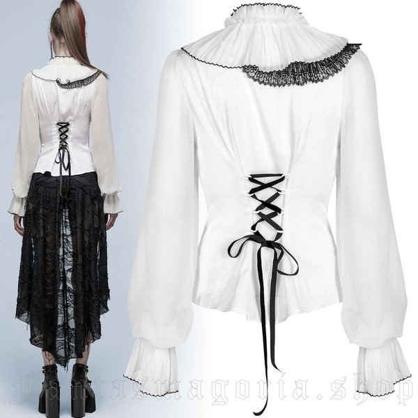 PUNK RAVE LAMIA SHIRT トップス PUNK RAVE Men's Punk Sexy Gauze Rough Edges Slim T-shirt