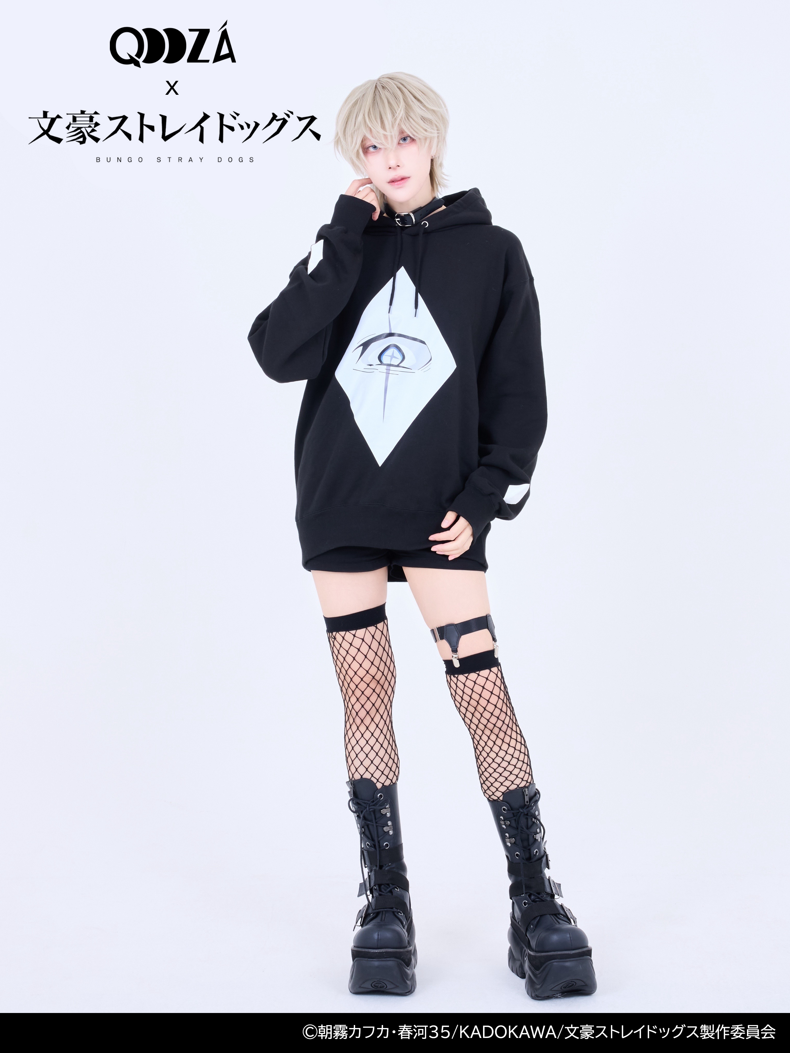 QOOZA x 文豪ストレイドッグス / ニコライ・G eyeパーカー - QOOZA