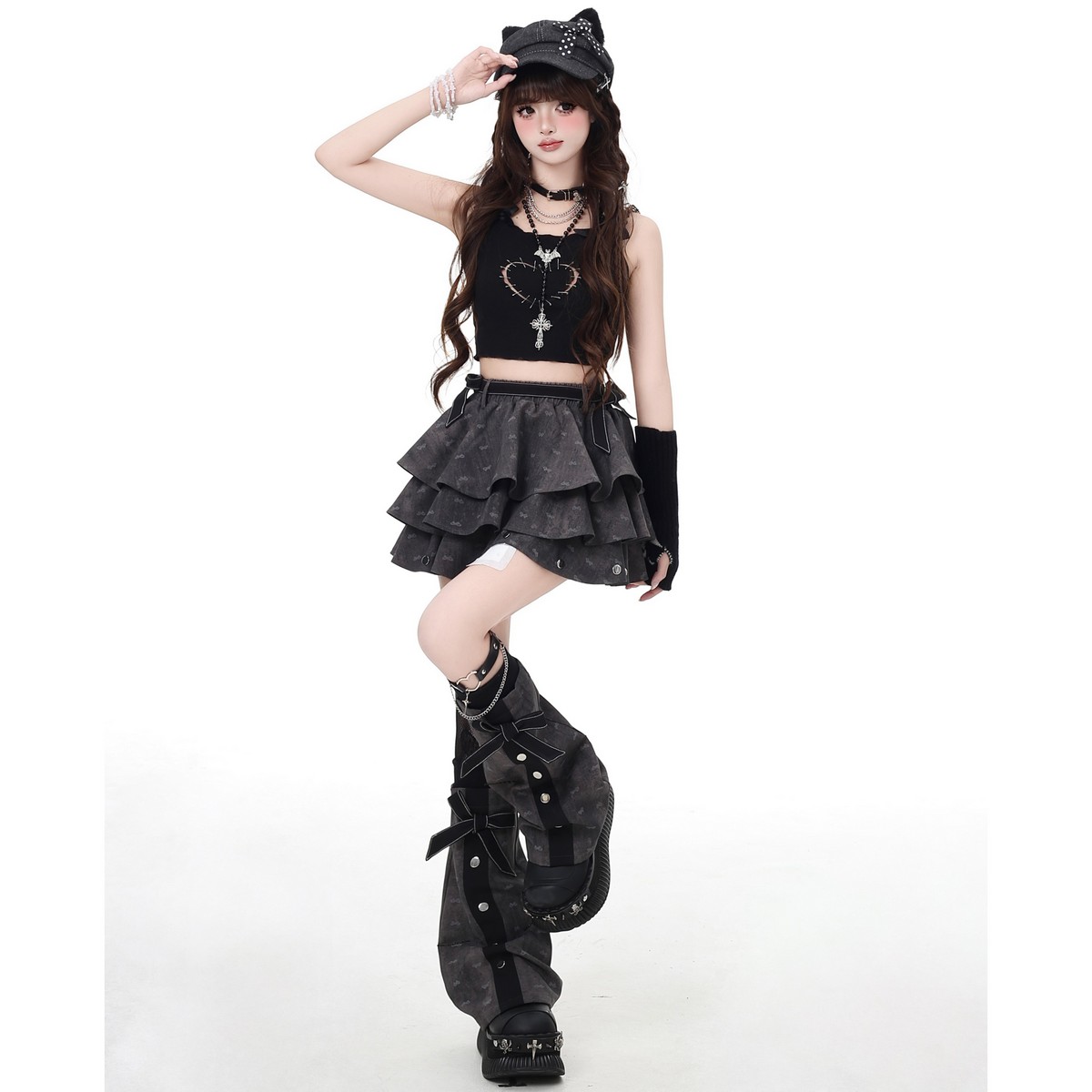 SELECT / ［CRAZYGIRL］フリルスカート+レッグウォーマーセット - QOOZA