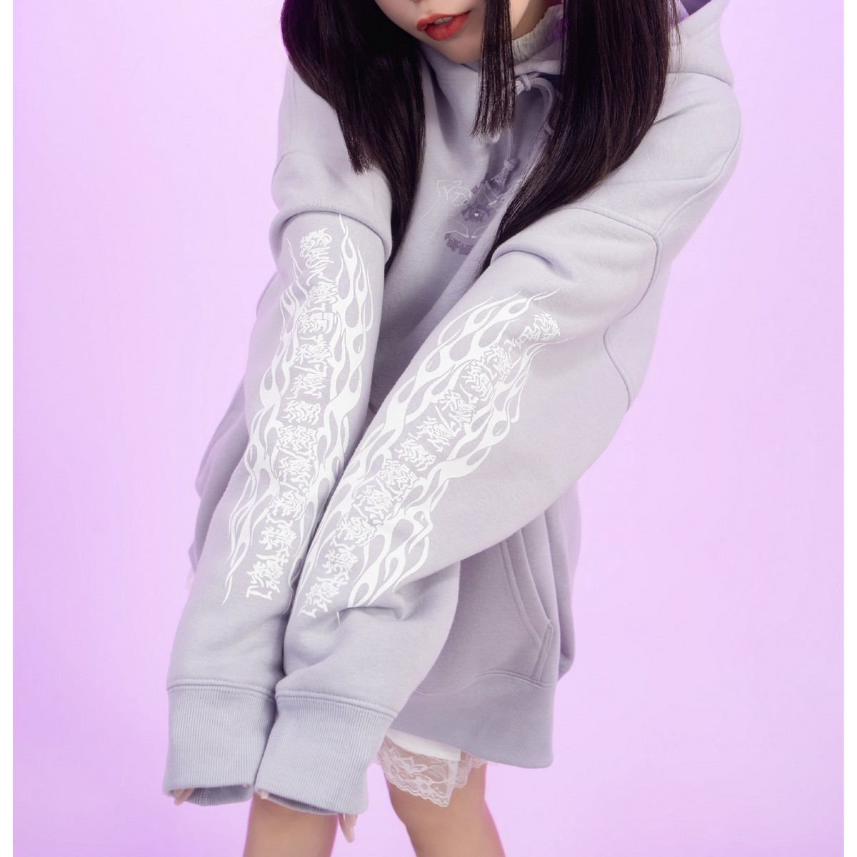 東京13零式 / Hoodie 淫魔観音［Frost purple］ - QOOZA