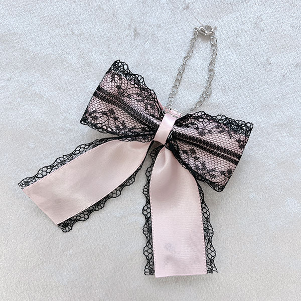 ののりぼん / デビルリボン バッグチャーム ピンク（NON010