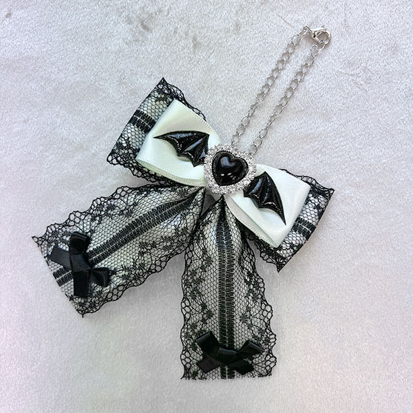 ののりぼん / デビルリボン バッグチャーム 薄水色（NON014