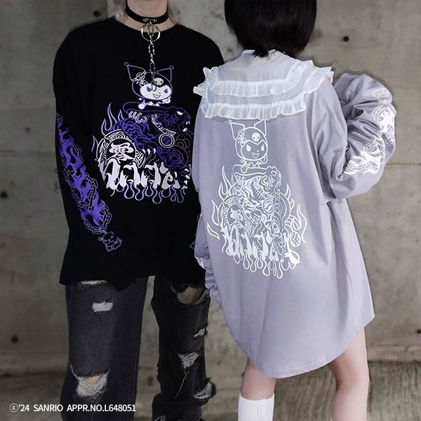 QOOZA×Kuromi×東京13零式 / クロミトリプルコラボ L/S TEE PPL