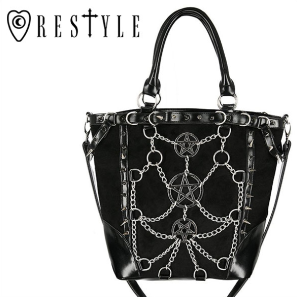RESTYLE / CHAINED PENTAGRAM TOTE BAG ハンドバッグ（850056