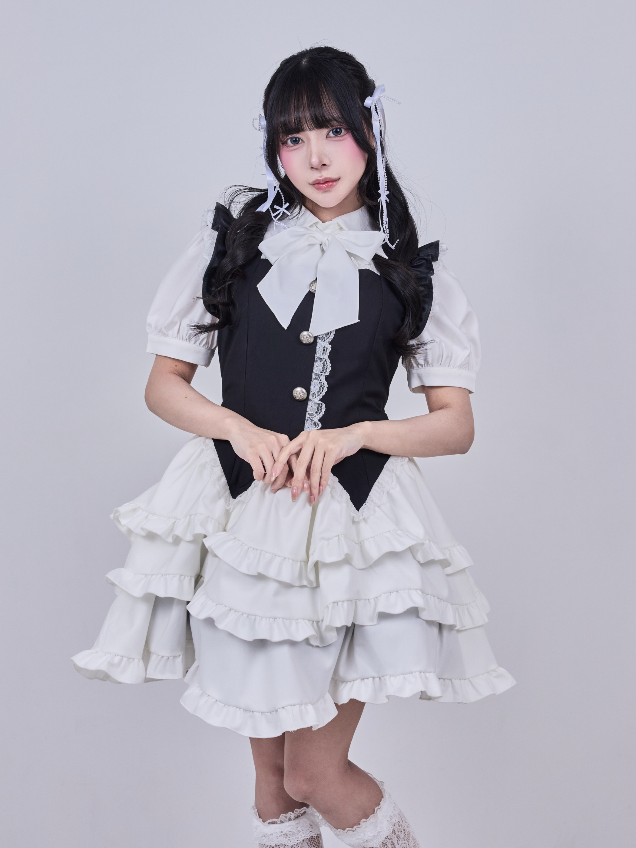 IMVAL / Layered Vest Dress［BLK］ - QOOZA