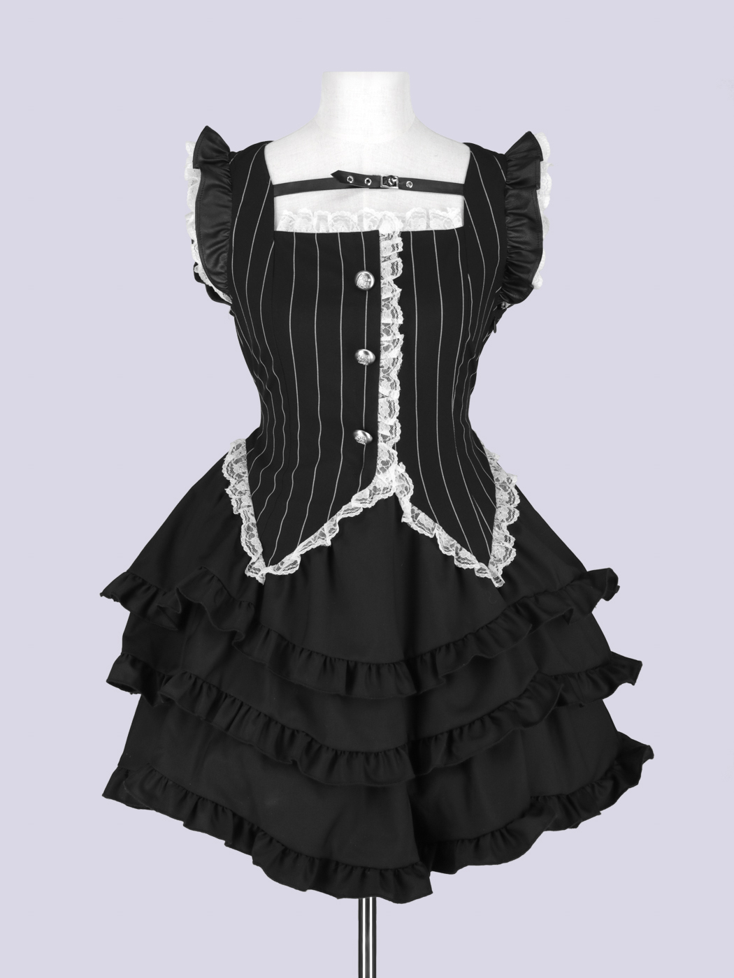 限定値下げ！Qooza IMVAL / Layered Vest Dress ① IMVAL / Layered Vest Dress［STRIPE］ - QOOZA
