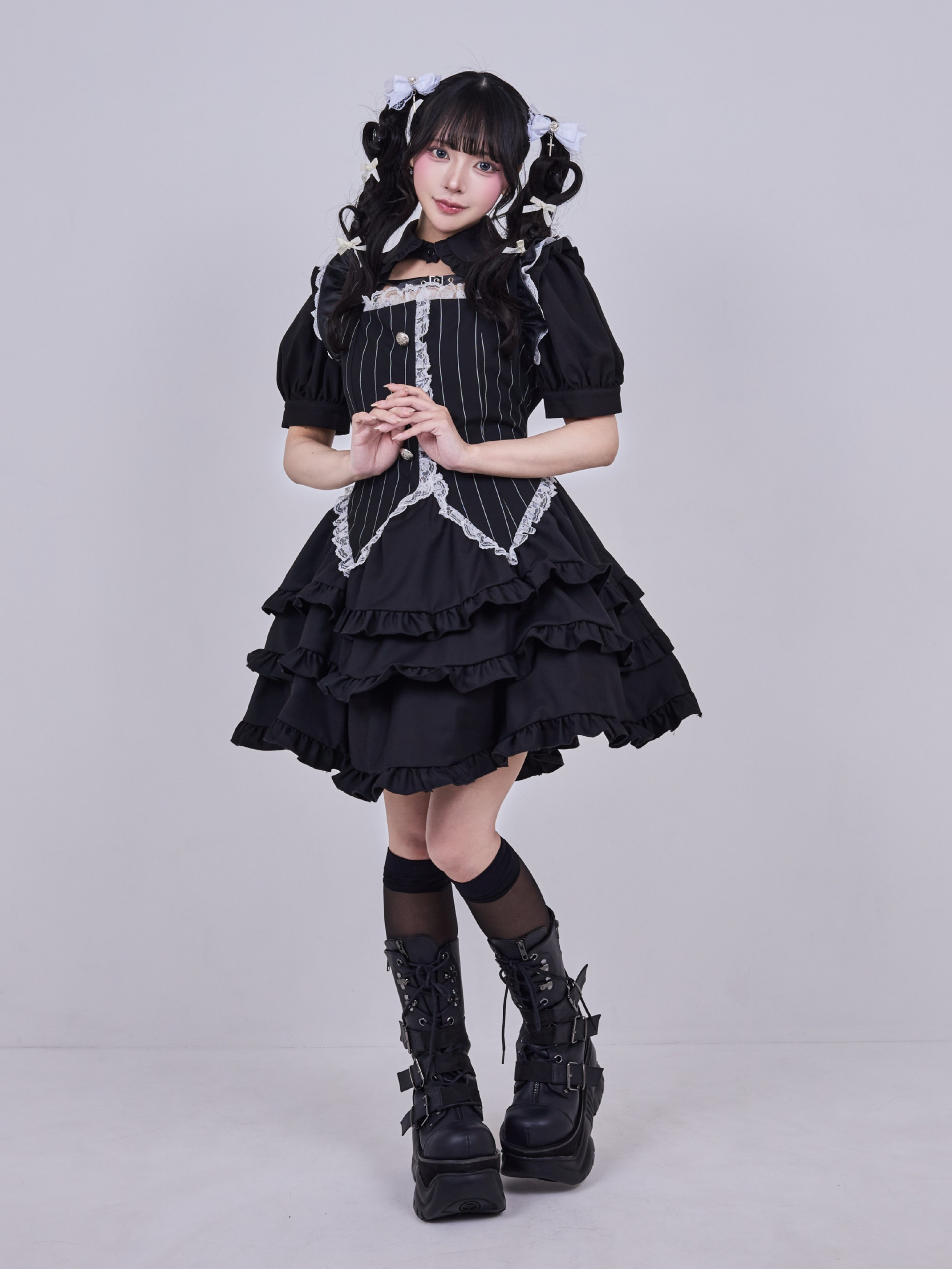 IMVAL / Layered Vest Dress［STRIPE］ - QOOZA