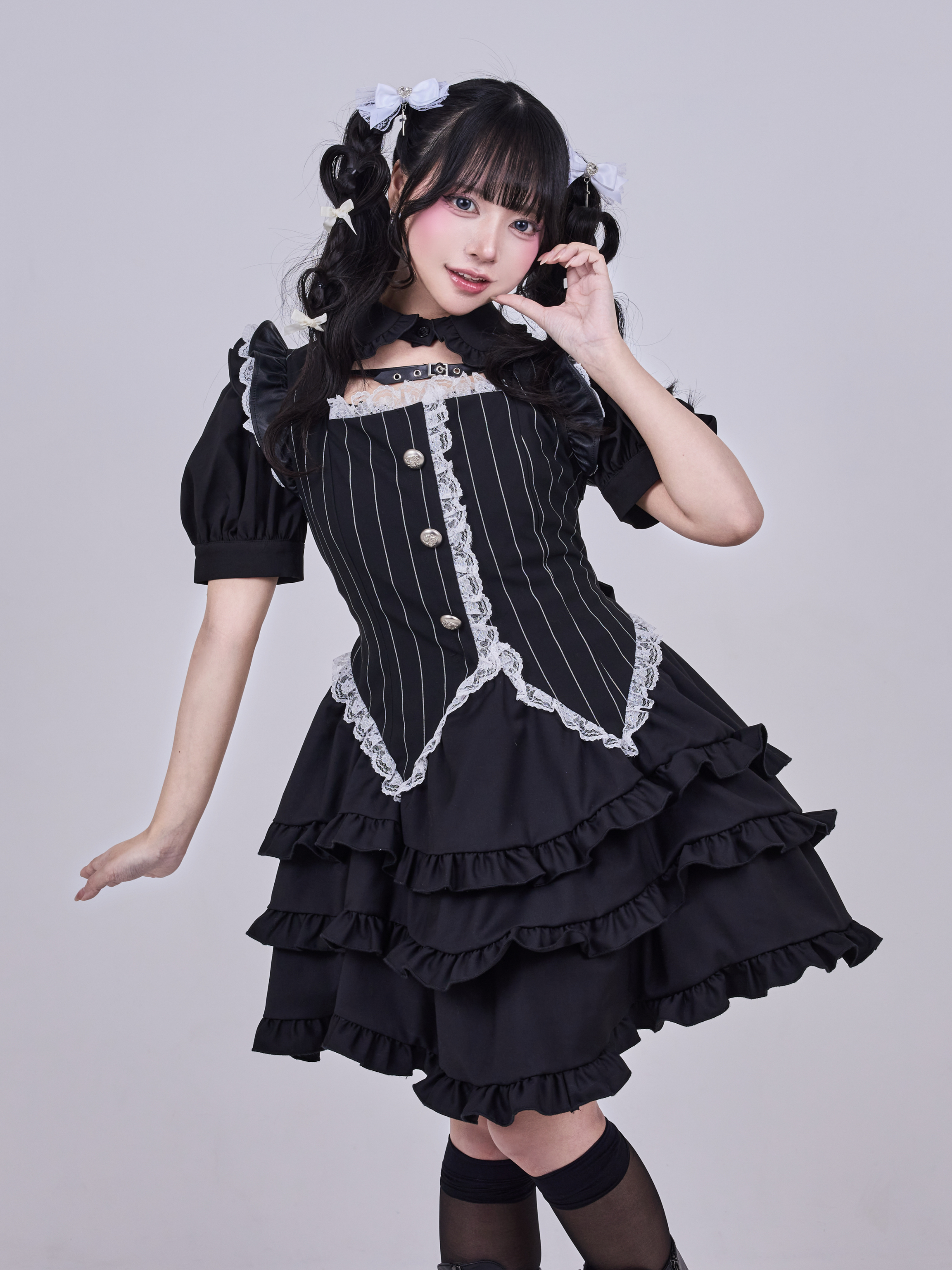 IMVAL / Layered Vest Dress［STRIPE］ - QOOZA