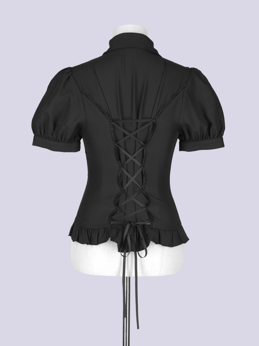 ダストちゃん着用 IMVAL Dark Sheer Ribbon Blouse IMVAL / Napoleon Ribbon Blouse［BLK］ - QOOZA
