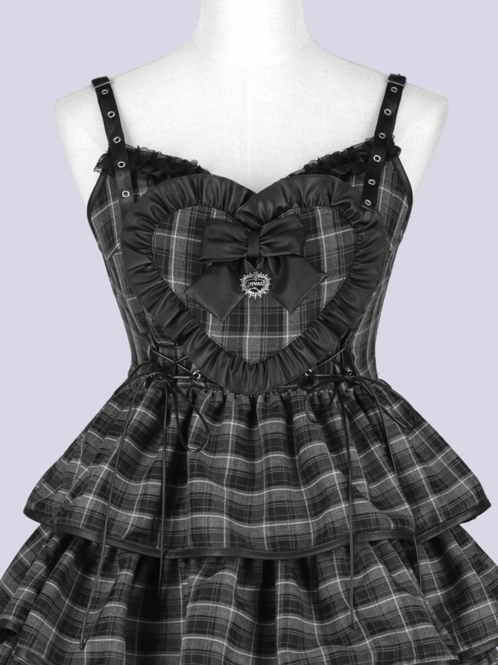 IMVAL / Frill Heart Dress［GRY］ - QOOZA
