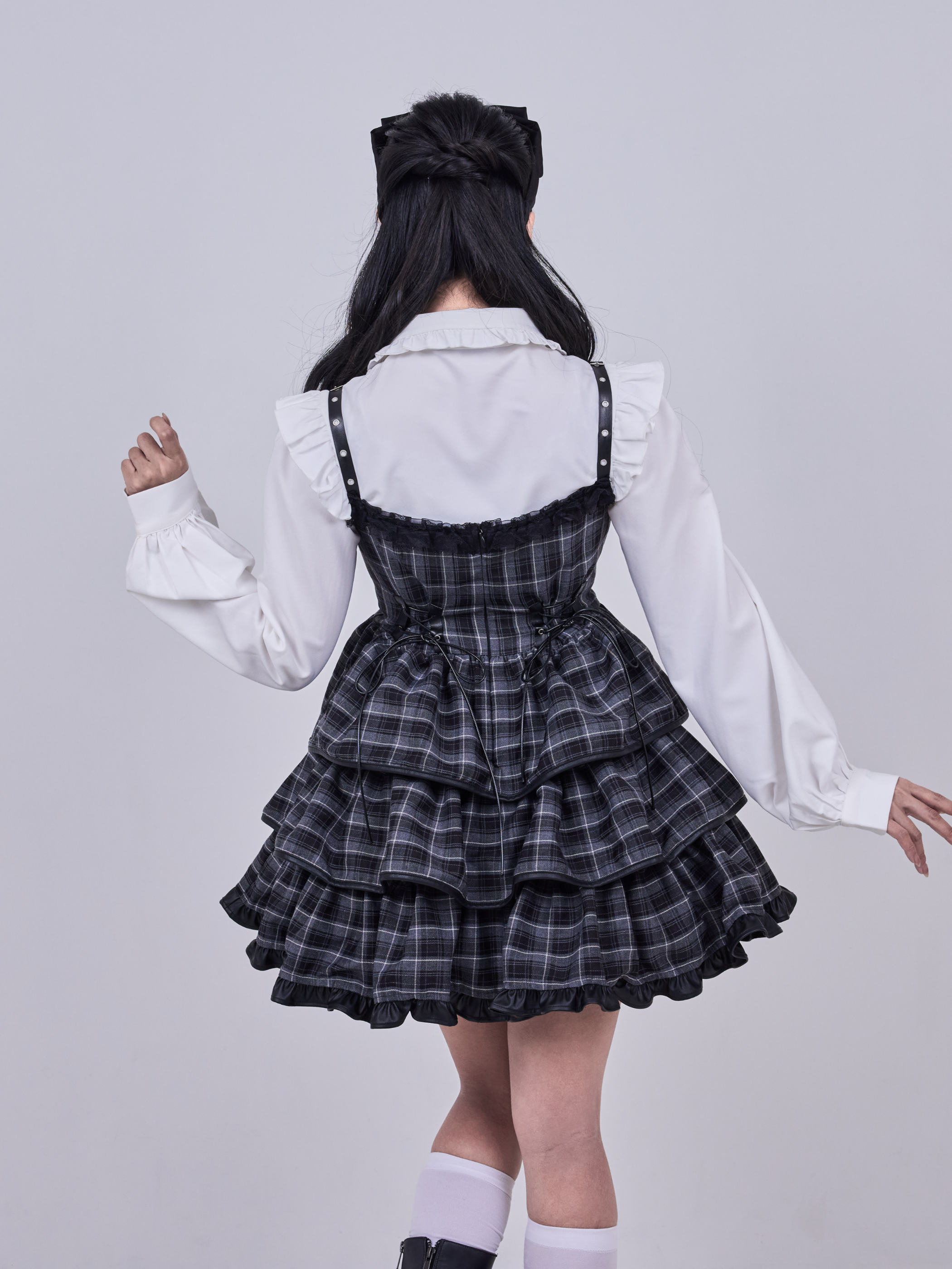 IMVAL / Frill Heart Dress［GRY］ - QOOZA