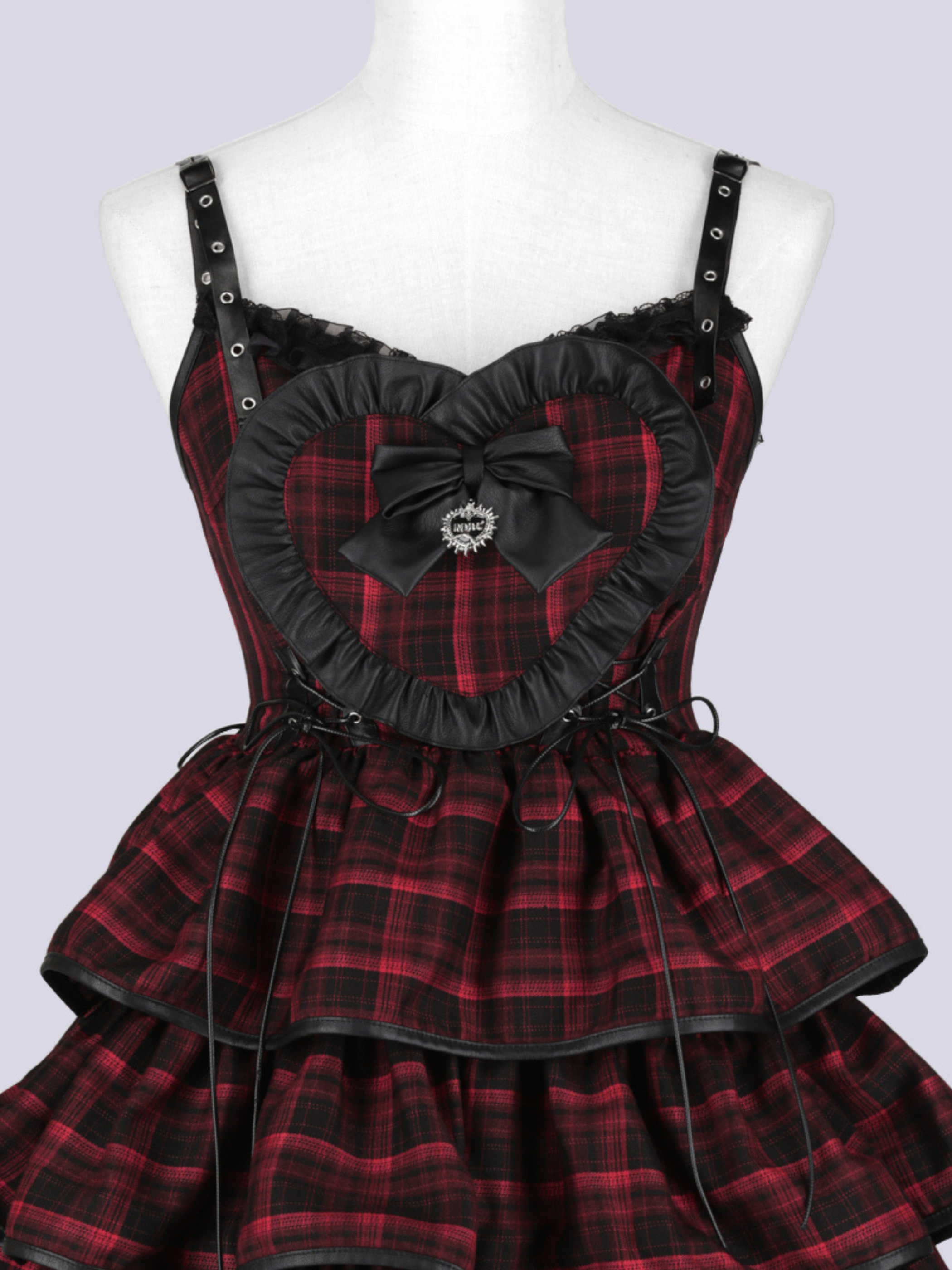 IMVAL / Frill Heart Dress［RED］ - QOOZA