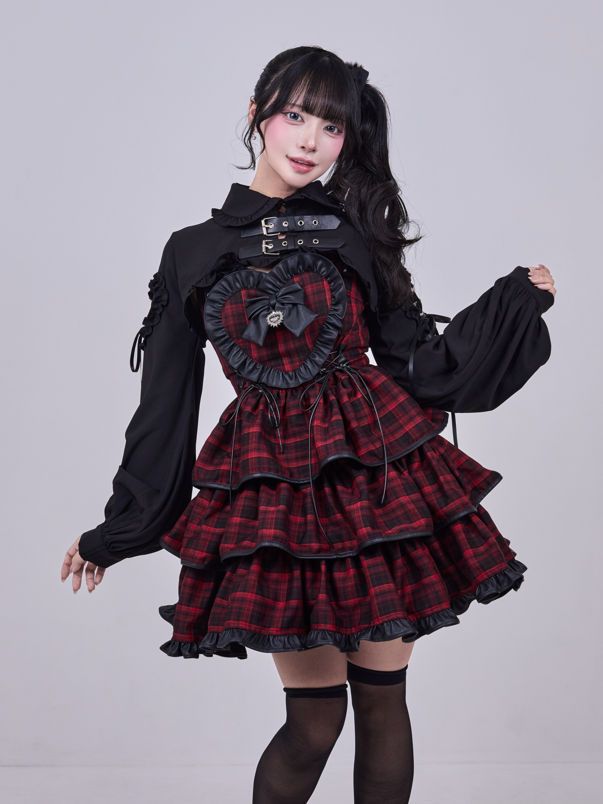 IMVAL / Frill Heart Dress［RED］ - QOOZA
