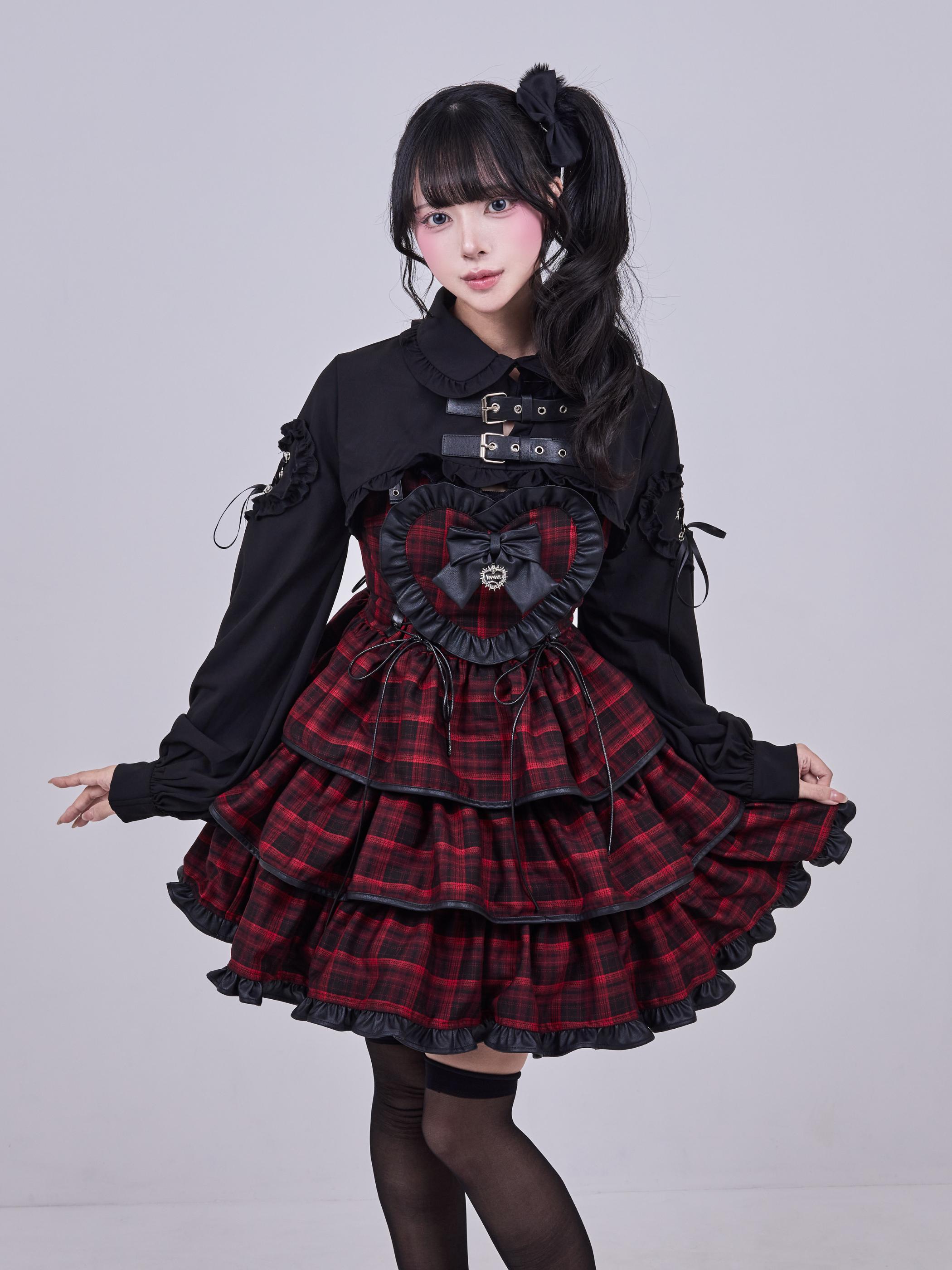 IMVAL / Frill Heart Dress［RED］ - QOOZA