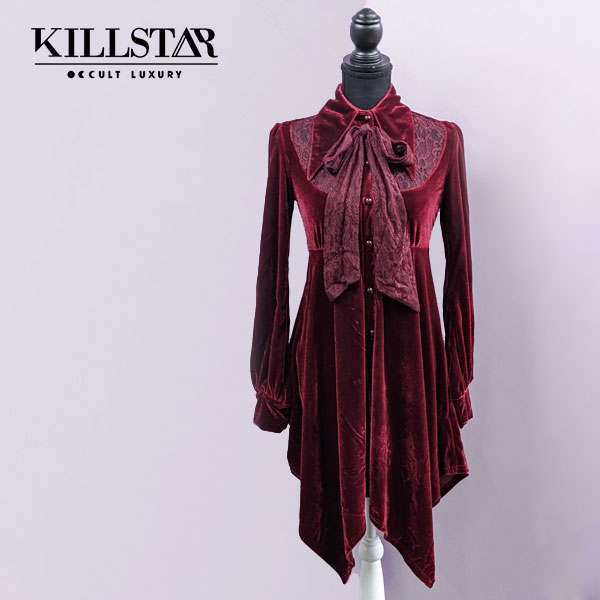 KILLSTAR / Nymyra Velvet Cameo Dress [BLOOD] ワンピース 