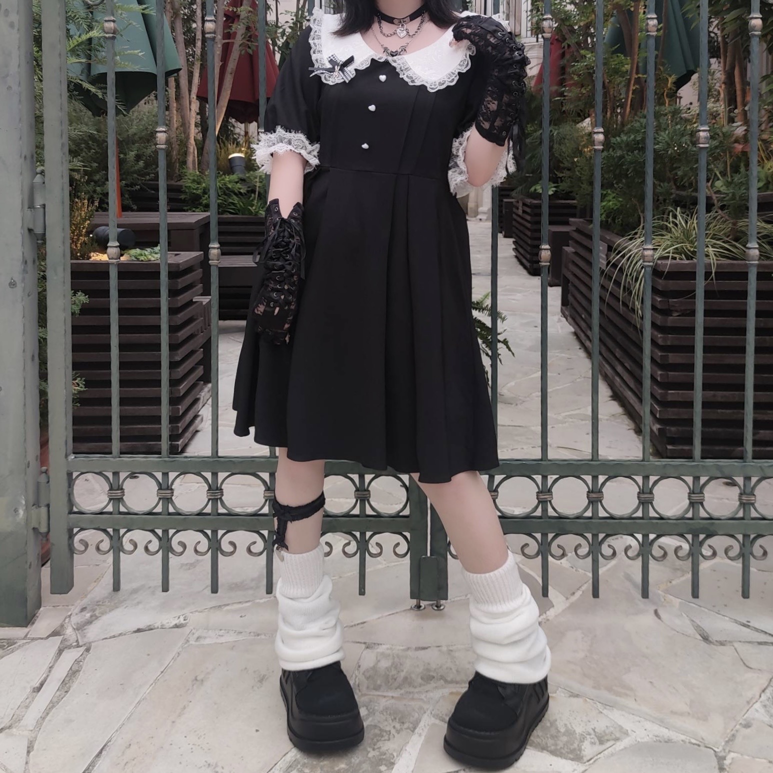 Dark in Love / Gothic lolita lace-trim rabbit ear dress ワンピース 