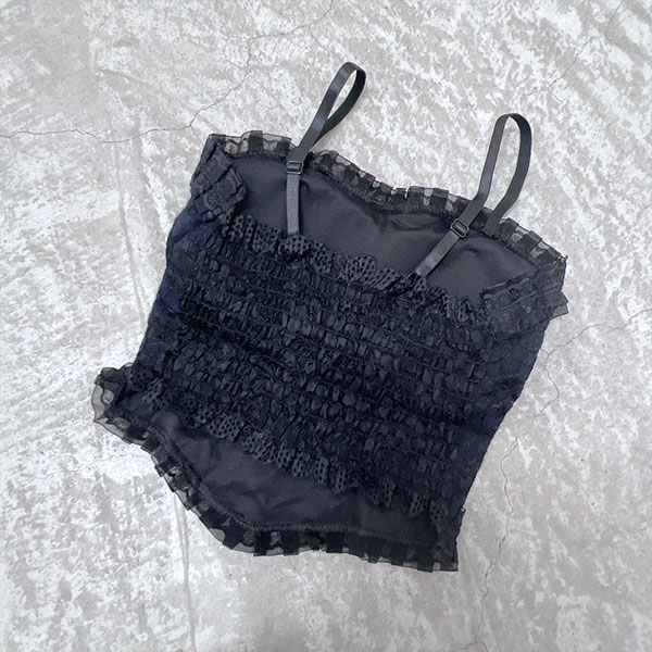 Nodress キャミソール notch.（ファッション） キャミソール ストライプレース付き