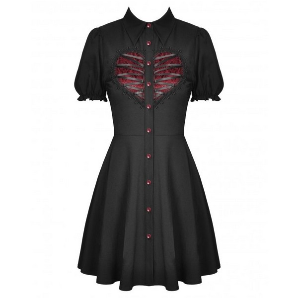 Dark in Love / Gothic rope red heart button dress［DW646］ - QOOZA