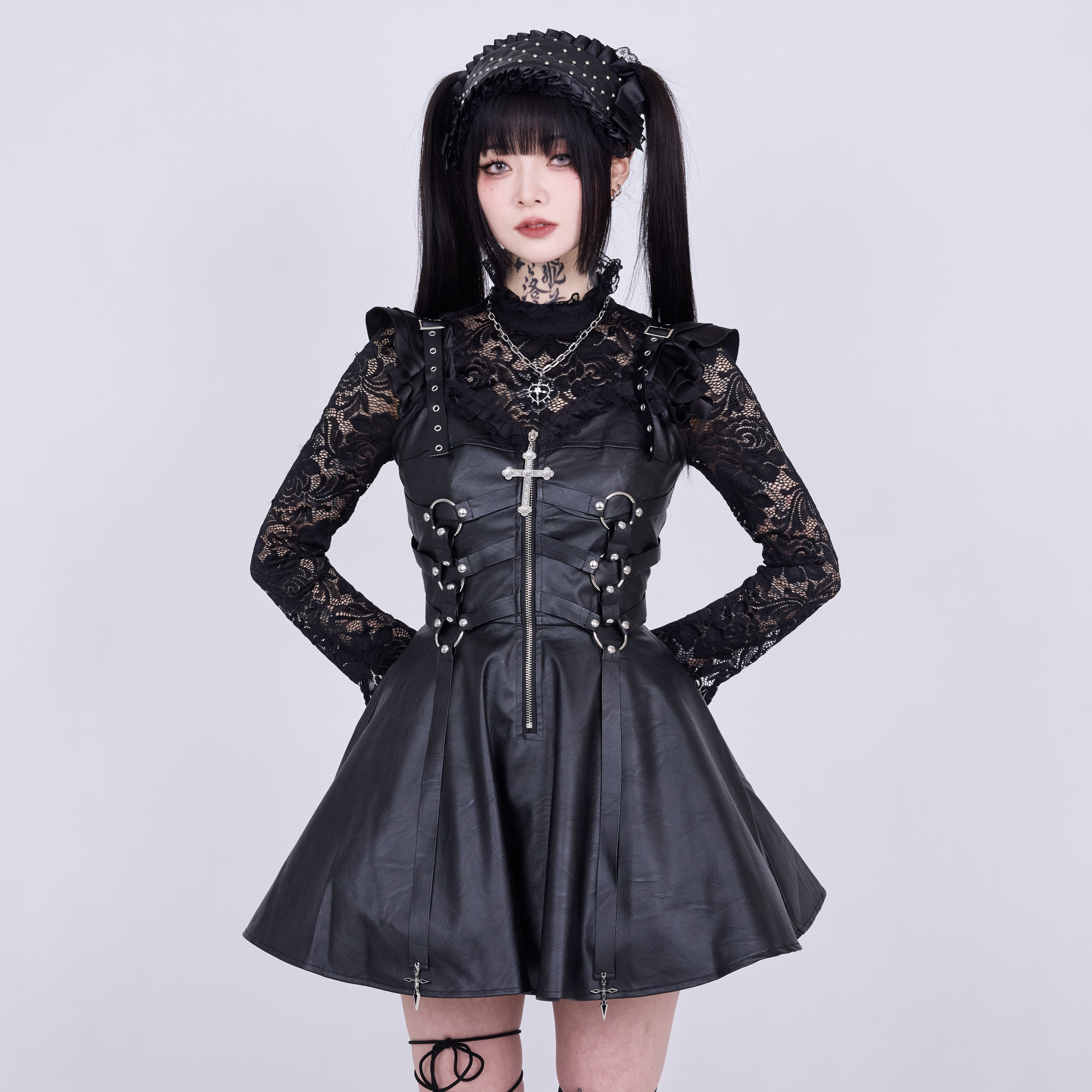 IMVAL / Harness Leather Dress [BLK] - QOOZA