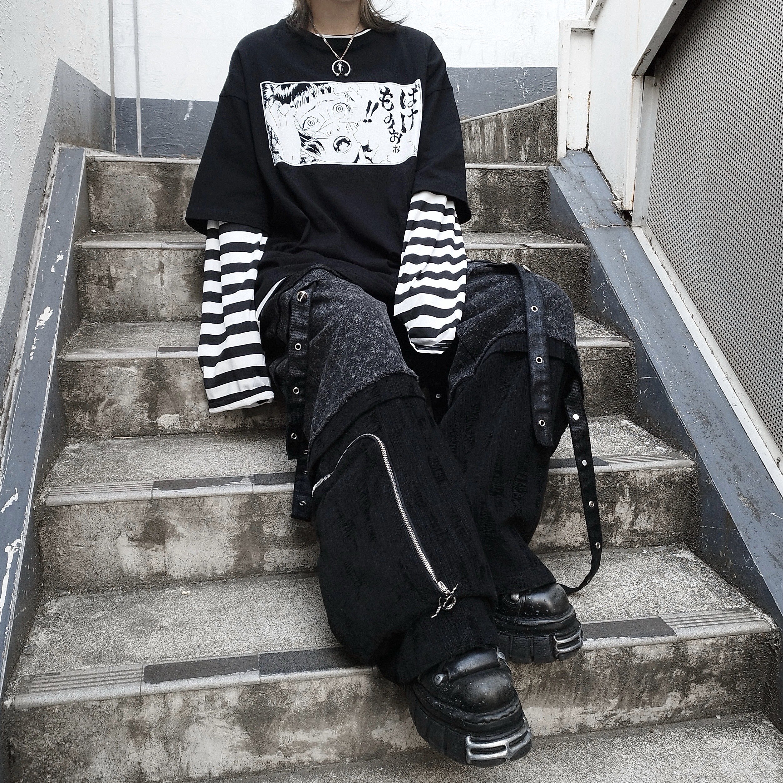 QOOZA × 丸尾末広コラボ /「少女椿」ばけものぉぉTシャツ（Q0013