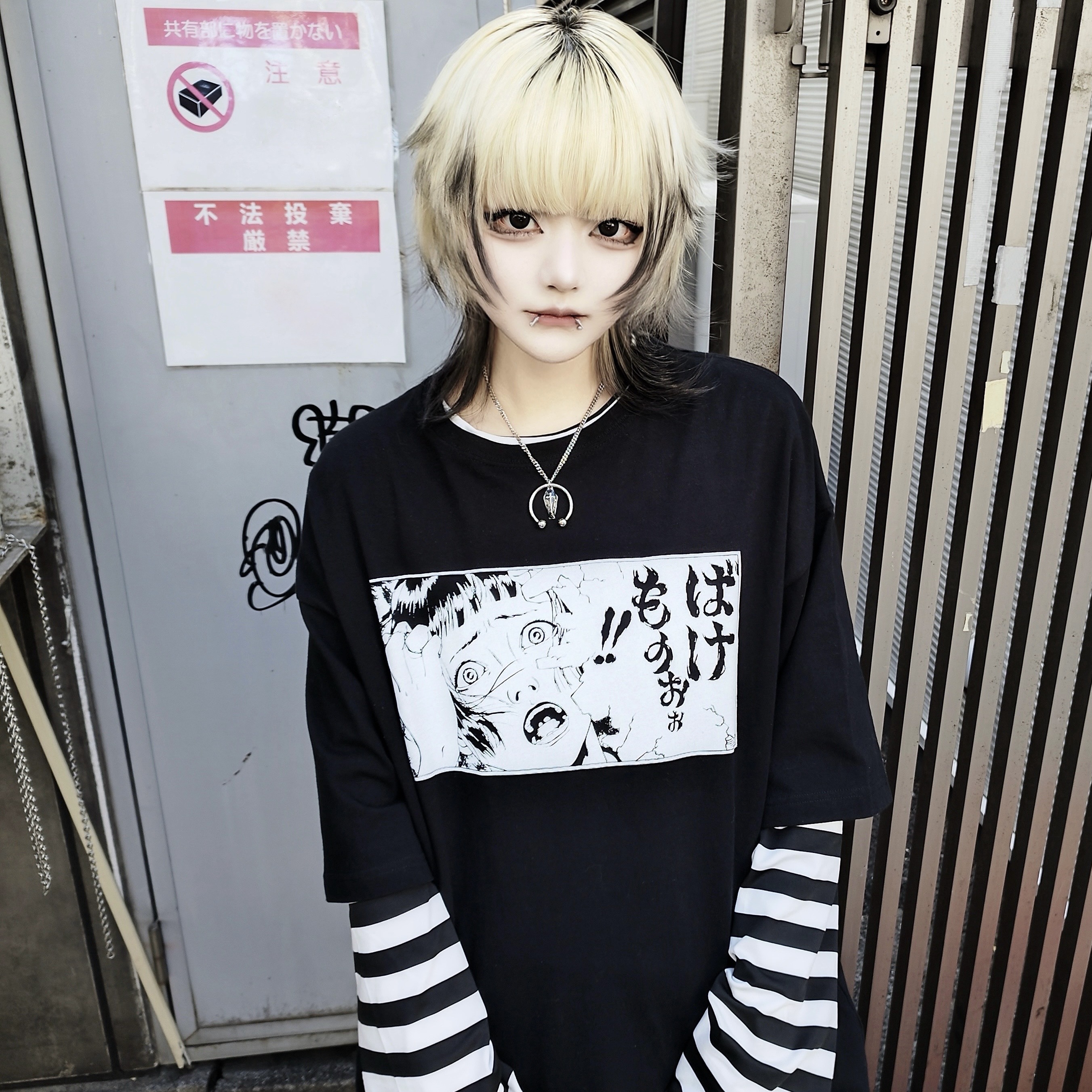 ※【まなっちょ様】 QOOZA × 丸尾末広コラボ /「少女椿」ばけものぉぉTシャツ（Q0013