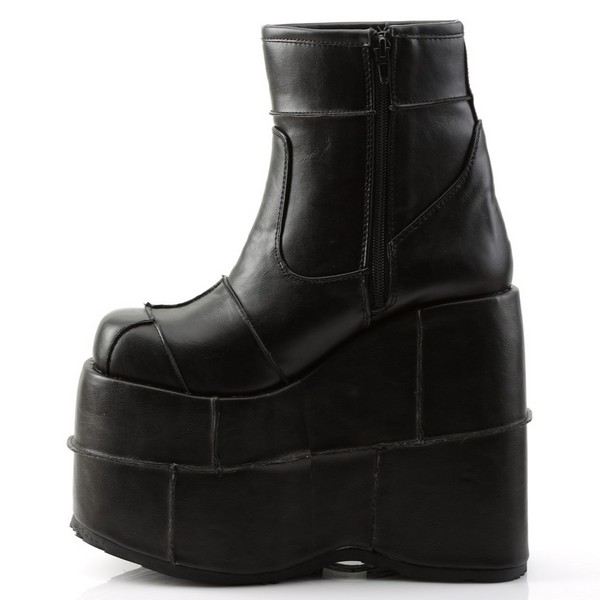 DEMONIA / STACK-201 Blk Vegan Leather［STA201/BVL］厚底ブーツ - QOOZA