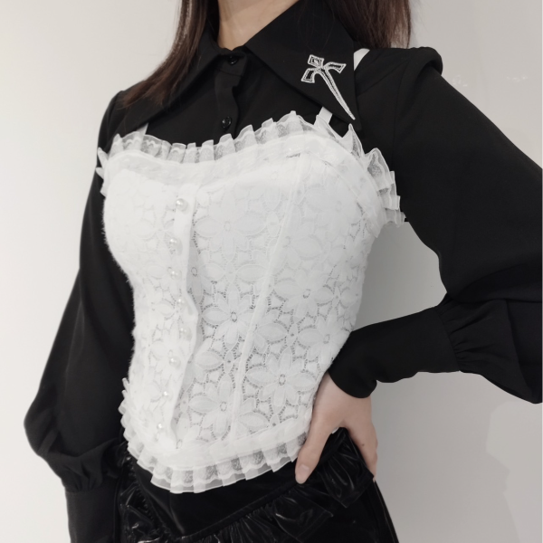 Nodressキャミソール フリルニットキャミソール クロップドニット ノースリーブニット