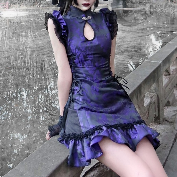 【2025年】エレガントファッションを上品に着 BLOOD QOOZA - Dress（BL0069） China Flower Purple / SUPPLY スーツ・フォーマル・ドレス