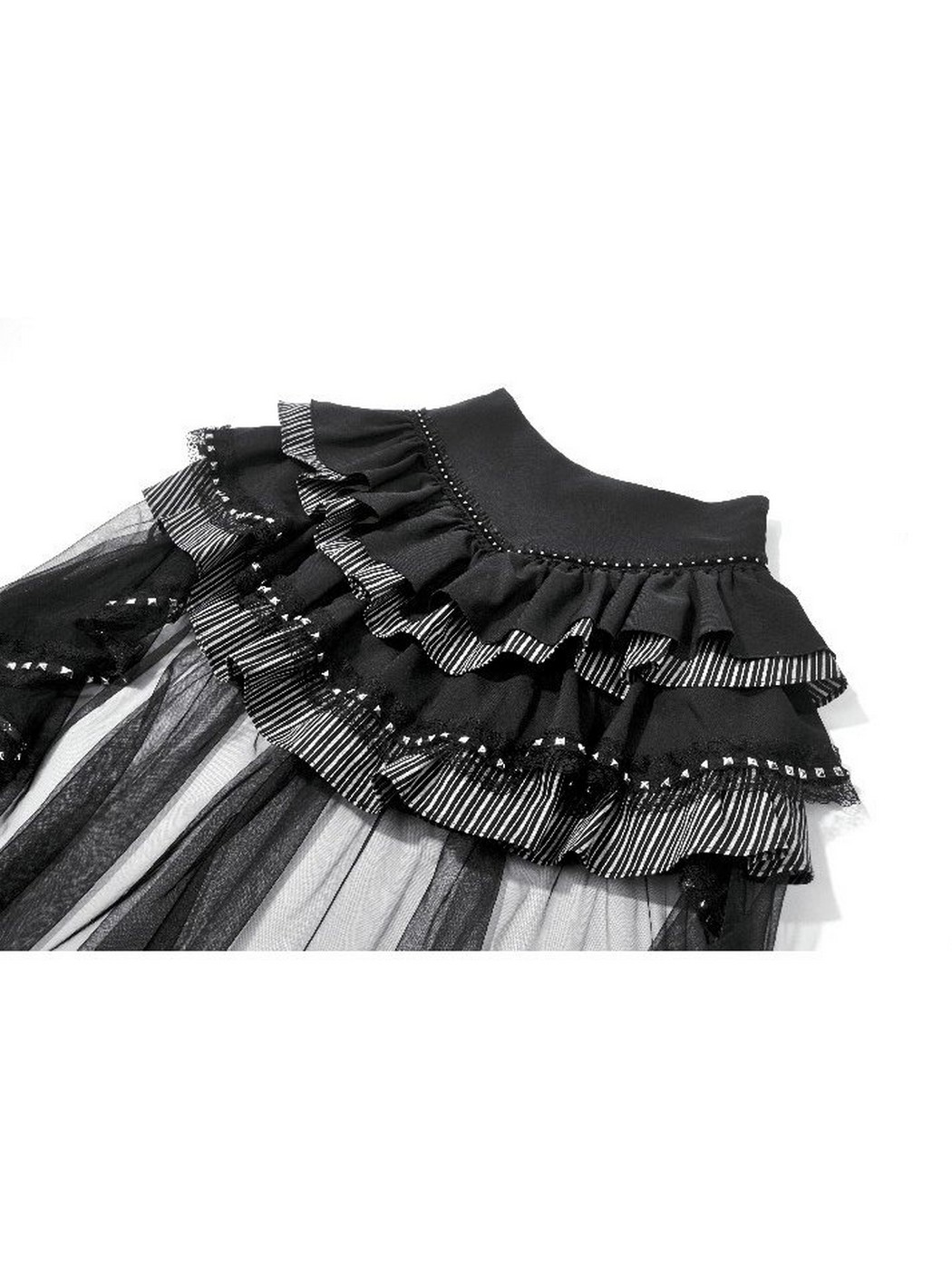 Dark in Love / Gothic Punk Vintage Layered Mesh Tail Skirt - QOOZA