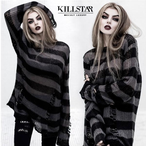 KILLSTAR / Ash Distress Knit Sweater [B] セーター（KSRA000827 