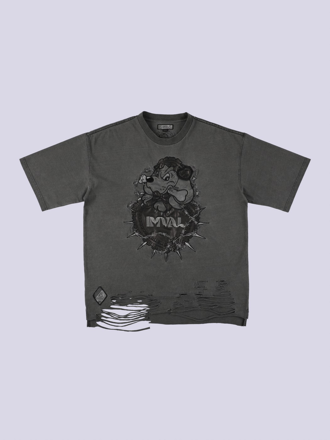 IMVAL×GALFY / Doll Dog Damaged TEE-INK - QOOZA