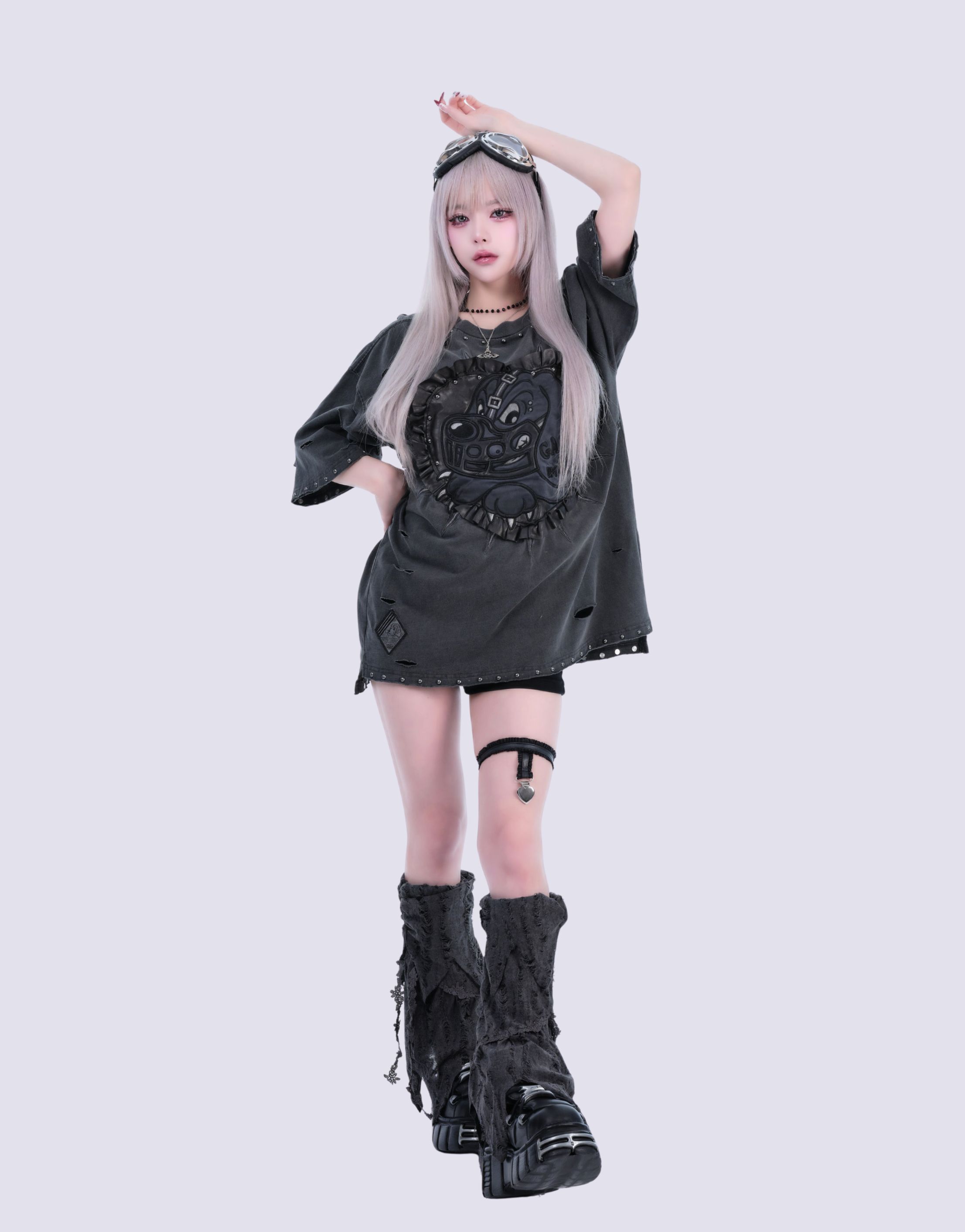 IMVAL×GALFY / Bondage Dog TEE［INK］ - QOOZA