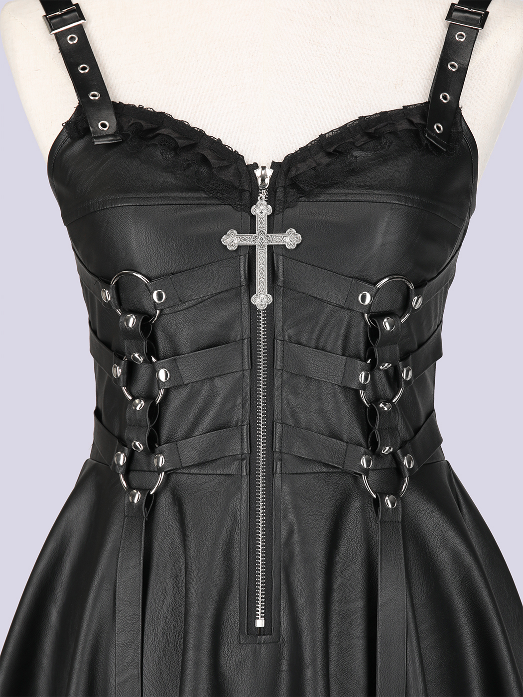 送料無料 通販  Dress Leather Harness / IMVAL [BLK] QOOZA - ワンピース